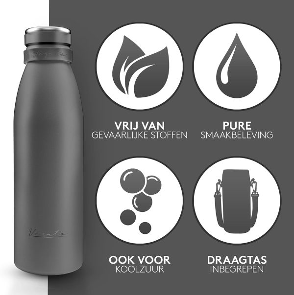 Waterfles RVS Vezato (grijs) - Afbeelding 6