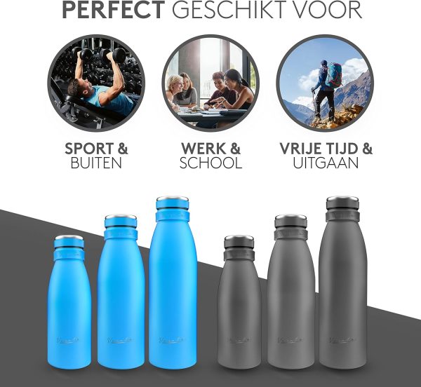 Waterfles RVS Vezato (grijs) - Afbeelding 5